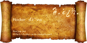 Hodor Éva névjegykártya