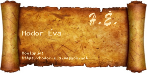 Hodor Éva névjegykártya